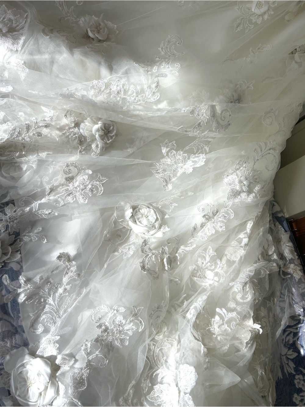 VTG NWOT Tag 10 Fits 2/4 Maggie Sottero Couture Bridal Gown 3D Floral Dress - Picture 16 of 17